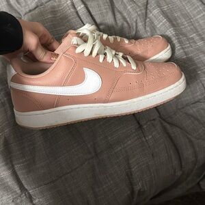 Nike Women's Peach and White Sneakers